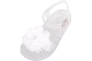 ABSOLUTE FOOTWEAR Childrens Kids Girls Floral Glitter Sparkle Summer Holiday Buckled Jelly Shoes Sandals