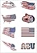 Produktbild Naisidier Fußball Tätowierungen Flagge Aufkleber [8 Stück] 2018 WM Fußball Fans USA Fahnen Tattoo
