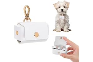 JYNVO Estuche de cuero blanco para anillos de boda, collar de perro, accesorios de boda, regalo