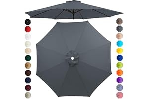 Chinimon Replacement Parasol Canopy 2m/2.5m/2.7m/3m/3.5m, 6/8 Arms Parasol Replacement Cover, Garden Parasol Replacement Canopy for Garden Umbrella Yard Beach