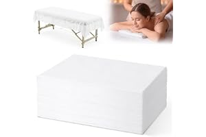 AOOWU Förpackning med 25 Engångsmonterade Lakan för Massagebord, Engångssängkläder, Non-Voven Tygöverdrag för Massagesängar, Mjuka Massagebords Lakan för Skönhetssalong, Spa, Massage, Hotell 80 x