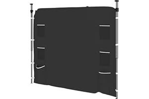 Outsunny Gazebo Side Panel, Canopy Sidewall Panel with 4 Mesh Bags and 2 Storage Pockets for 3 x 3 m Straight Leg Pop Up Gazebos, 1 Pack Sidewall Only, Black