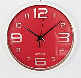  Quartz Reloj de Pared (Rojo)