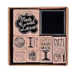 sello 100 hecho a mano 'Juego de sellos fabricado a mano "Made With Love" Made by me "