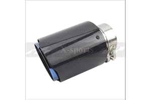 HXYIYG Auspuffblende Autokohle Faser glänzend Auspuffanlage Schalldämpfer Rohrspitze Gerade universelle blaue rostfreie Schalldämpfer Dekorationen for Akrapovic Auspuff Endrohr (Color : 51mm 76mm)