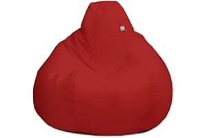 rucomfy Beanbags Extra Large Classic Outdoor Adult Bean Bag Chair. Home or Garden Seating. Water & UV Resistant. Machine Washable - 70 x 110cm (Red, Beanbag Only)