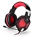 Produktbild VersionTech Gaming Headset Kopfhörer mit USB Stecker LED Mikrofon Gaming Spielen Chat Musik für Mac PC (Rot)