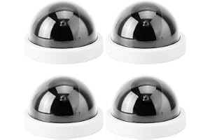 Dioche Set om 4 Dummy-övervakningskamera med blinkande LED-ljus – effektiv stöldskydd utan kablar för hem och företag