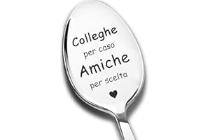 ZALINGO Cucchiai da caffè incisi, Colleghi per caso Amici per scelta, Cucchiai da tè in acciaio inossidabile, Regali per amici, Colleghi, Collaboratori, Impiegato, Regalo di compleanno, Regalo di Capodanno