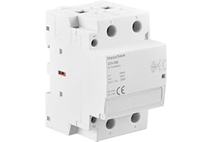 Heschen Household AC Contactor, CT1-100, 2 Pole Two Normally Open, AC 220V/240V Coil Voltage, 35 mm DIN Rail Mount