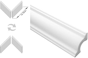 MARBET DESIGN 20 Mètres + 4 Coins Moulure Stuc Décor Profil Polystyrène Dur 31x31mm, E-28