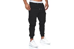 ORANDESIGNE Homme Pantalons Cargo Casual Sport Jogging Slim Fit Militaire Montagne Baggy Pantalon Multi Poches Grande Taille
