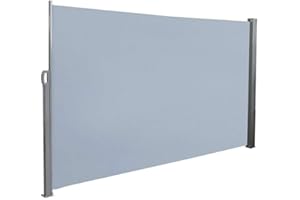 UISEBRT Seitenmarkise 180 x 300cm Seitenrollo Sonnenschutz Sichtschutz Windschutz für Balkon Terrasse Garten, Grau