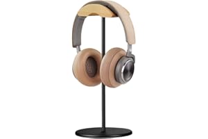 JICHENFANG Support Casque, Crochet Casque,Support Gaming pour Casque Bureau avec Appui-tête en Noyer pour la Plupart des Tailles de Accrocher Casques (Bois de hêtre)