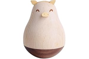 VOSAREA Wooden Roly Poly Toy Animal Tumbler Toy Wobbling Crafts Balancing Desktop Ornaments for Kids Toddler Infant Baby