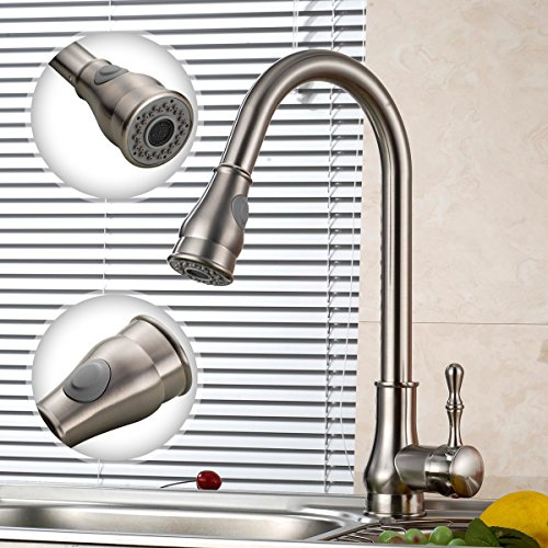 Wasserarmatur Küchenarmatur Waschtischarmatur Wasserhahn Einhebelmischer drehbar ausziehbar - 2