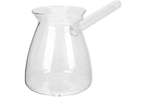 Cabilock Türkische Topf Glas Transparenter Kaffeekanne Glas Kaffee Karaffe Türkische Kaffeeseitenhandtopfer Verdickte Kochtopf Kerze