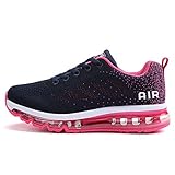 Zapatillas de Deportes Hombre Mujer Zapatos Deportivos Aire Libre para Correr Calzado Sneakers Gimnasio Casual(833-Rose38)