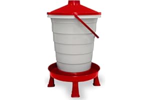 FINCA CASAREJO Bebedero de Cubo para Aves de Corral - Gran Capacidad y Facilidad de Uso - con Filtro para Mantener la Calidad del Agua - Bebedero con Patas para Gallinas, Faisanes, Pavos, etc. (20 litros)