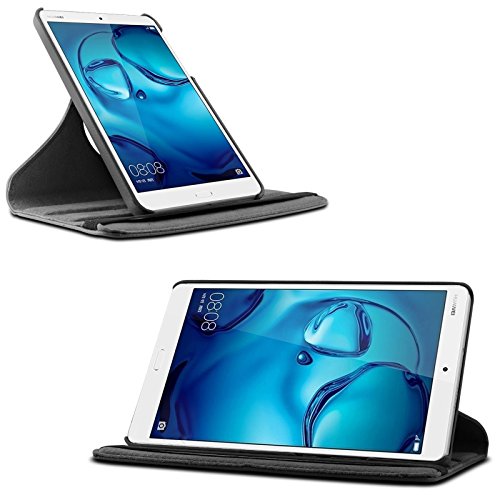 Huawei MediaPad M3 8.4 Hülle Case, Infiland PU Ledertasche lederhülle 360° Drehbarer Stand Smart Cover Case Schutzhülle Tasche Etui für Huawei MediaPad M3 8.4 Tablet-PC(mit Auto Schlaf / Wach Funktion)(Schwarz) - 3