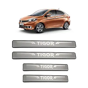 AutoPop Silver Non-led Footstep Door Sill Plate for Tata Tigor (Set of 4)