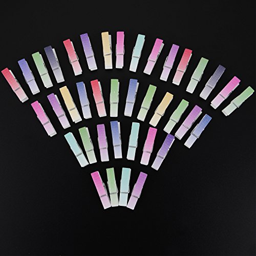 Blulu Mini Craft Pegs Holz Kleidungsklammern, Gemischte Farben, 100 Stück - 6