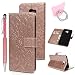 Produktbild J4 Plus 2018/J4 Prime Handyhülle Flip Case für Samsung Galaxy,Idlehour PU Leder Case Cover Magnet Schutzhülle Tasche Skin Ständer Handytasche,Roségold Sonnenblume