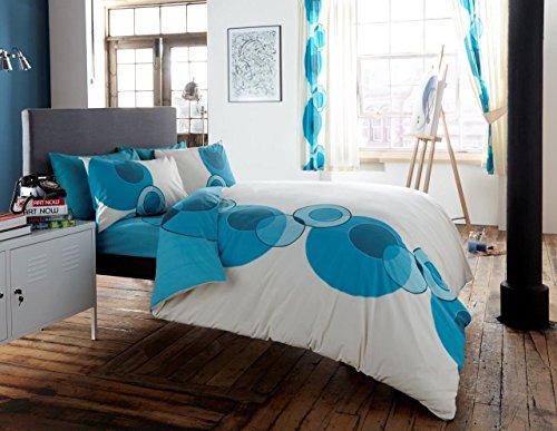 vegliatino Luxury Complete Set Bedding Duvet Quilt Cover Set Single Double & King Size Solo Cream/Teal King
