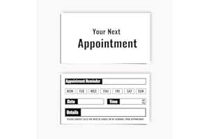 Pack of 100 Beauty Appointment Cards Hairdressing (84 x 55 mm) Client Reminder Cards for Beauty Consultation & Treatment Papa Prints®