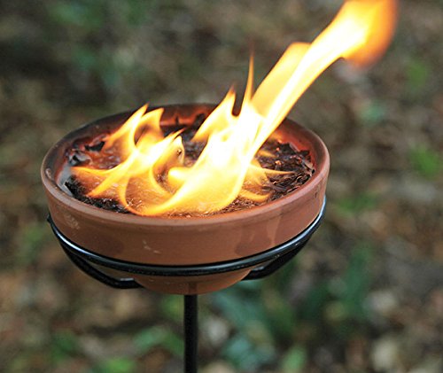 Terrakotta Feuerschale mit Ständer Gartenfackel 108cm - 3