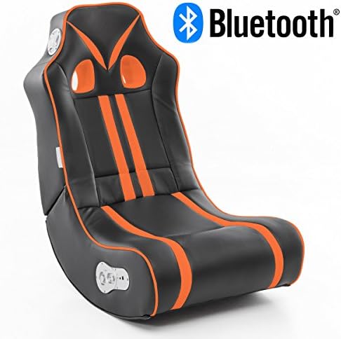 Wohnling Soundchair NINJA in Black Orange with Bluetooth | Music armchair with built-in speakers | Multimedia armchair for gamers | 2.1 Sound System - Subwoofer | Music Gaming Armchair Rocker Chair
