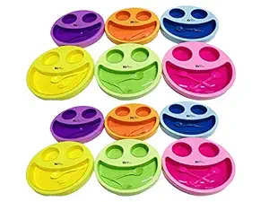 Kids Trends Smiley Face Plates for,Return Gifts for Kids Birthday Party (Pack of 12)