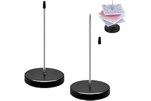 BANJIABB 2 Stück Zettelspießer,Zettelhalter,Kassenzettel Aufbewahrung,Zettelhalter Für Schreibtisch,Kassenbon Aufbewahrung,Bonspießer Edelstahl,Edelstahl Zettelspießer,für Restaurantküche Büro Hotel (Schwarz)