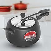 Borosil 6.5 L Pronto Hard Anodized Pressure Cooker with Stainless Steel Lid | Even Heat Distribution | Dishwasher Safe | Gas & Induction Campatible | 