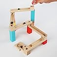 HAPPY HUES® Ball Track Large Basic Set - Wooden Marble Run Toy for Beginner to Expert Architects Ages 3 to 10 - STEAM Toys for Kids