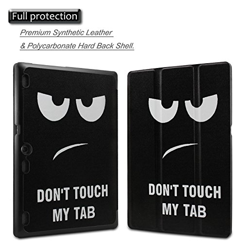 Infiland Lenovo Tab 2 A10-70 / Tab 2 A10-70L / Tab 2 A10-70F / Tab 2 A10-30F / Tab 2 A10-30L / Tab 3 10 Business/ Tab3 10 Plus Hülle Case, Ultra Dünn Tri-Fold Smart-Muschel PU Leder Schutzhülle für Lenovo Tab 2 A10-70 / Tab 2 A10-30 / Tab 3 10 Business/ Tab3 10 Plus 10,1 Zoll Tablet (mit Auto Schlaf / Wach Funktion)(Große Augen) - 2