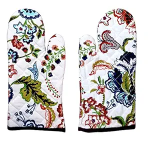 Miyanbazaz Textiles Cotton Heat Proof Microwave Oven Hand Gloves Set Of 2