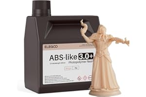 ELEGOO ABS-Like Resin 3.0+, Resina de Fotopolímero Mejorada para Impresoras 3D, Mayor Resistencia al Calor Curado Rápido, Alta Precisión, No quebradiza, Beige 2000g