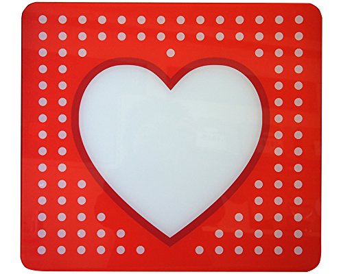 WENKO 2511917500 Motivplatte Herz - für alle Herdarten, Schneidbrett, Gehärtetes Glas, 50 x 1.8-4.5 x 56 cm, Mehrfarbig