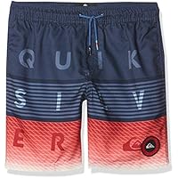 Quiksilver Word Block 15" Bañador, Niños, Multicolor (Bright Cobalt/Pattern), M/12