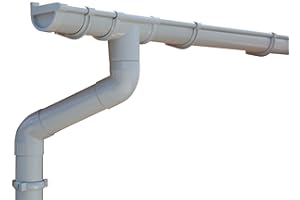 'S'LON Dachrinnen/Regenrinnen Set | Pultdach (1 Dachseite) | GD16 | in 4 Farben! (Komplettes Set bis 7.00 m, Hellgrau)