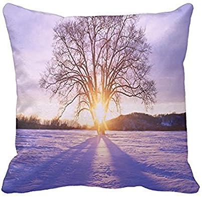 WENSING Home Decorative Square Custom Throw Pillow Cover Theme Nature Elegant Theme Nature 18x18Inches Cotton Comfortable Throw Pillowcase