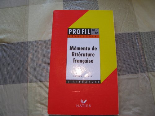 couverture de : M&eacute;mento de la litt&eacute;rature fran&ccedil;aise