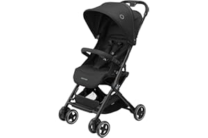 Maxi-Cosi Lara2 Baby Kinderwagen, 0–4 Jahre, 0–22 kg, federleichter, kompakter Buggy, 3 Liegepositionen, flache Liegeposition, klein zusammenklappbar, Schultergurt, Essential Black