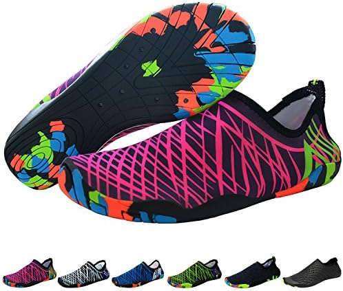 U-Goforst Barefoot Water Shoes Mens Womens Quick Dry Unisex Sports Aqua Shoes For Swim,Beach,Yoga,Walking,Lake,Garden,Park,Driving,Boating (6UK-39EU, Rose Purple)