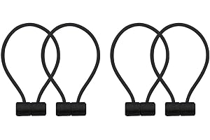 Magnetiska gardinbindningar, svarta rephållare, paket med 4, gardinomtag