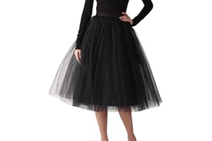 SANARYUN Tüllrock Damen 50Er Rock Retro Ballet Tanzrock 3 Lagig Tüll Ballett Tütü Rockabilly Petticoat Unterrock Tanzkleid Ballkleid Abendkleid Gelegenheit Zubehör Rockabilly Jahre Retro Tutu Cosplay