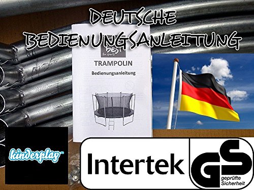 Best For Sports Trampolin mit TÜV Intertek und GS Zertifikat grün cm mit Sicherheitsnetz, Leiter, REGENABDECKUNG mit ANKER KIT , BIS 150 KG (244 cm) - 6
