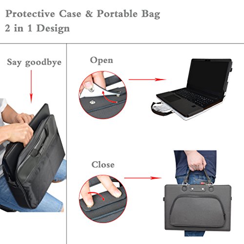 HP Spectre X360 13 Hülle,Labanema 2 in 1 Spezielles Design PU Leder Handtasche Tragetasche Schulter Schutzüberzug+Tragbare Tasche Portable Laptoptasche mit Handgriff Schultergurt Griff für 13.3″ HP Spectre X360 13 13-w000 and 13-ac000 Series 13-w000ng 13-w003ng 13-w004ng 13-ac000ng 13-ac001ng 13-ac005ng 13-ac006ng 13-ac012ng 13-ac002ng 13-ac003ng 13-ac004ng 13-AC030NG 13-ac031ng Notebook,Schwarz - 2