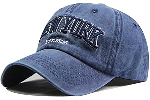 Joligiao Casquette de Baseball,Unisexe Vintage Jeans Chapeau Casquette Réglable Hip-hop Mode Snapback Sport Cap Broderie Lettres Trucker Motorcycle Cap